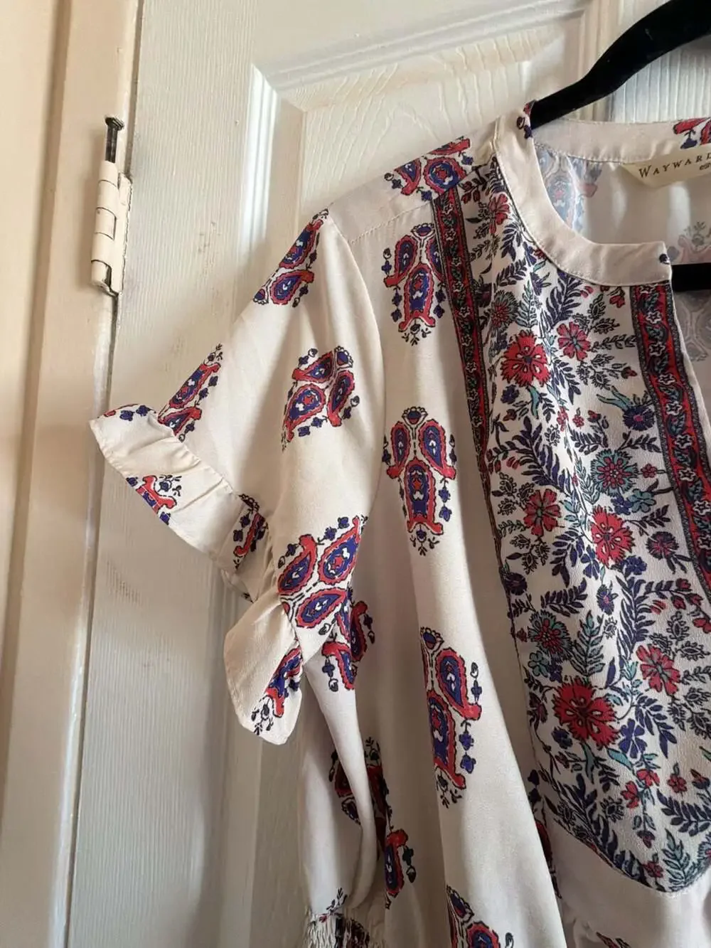 Wayward Fancies Paisley Print Bohemian Cinch Waist Dress